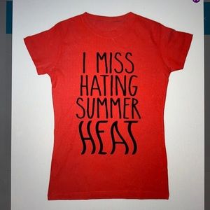 Red and back “I miss hating summer heat “ tee